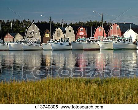 Stock Photography -  Canada, Prince Edward Island, Malpeque, Prince County, Gulf of Saint Lawrence, fishing village, harbor, fishing boats, marina. Fotosearch
