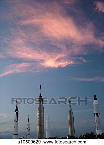 Stock Photo -  Cape Canaveral, Titusville, Merritt Island, FL, Florida, John F. Kennedy Space Center Visitor Complex, Rocket Garden. Fotosearch