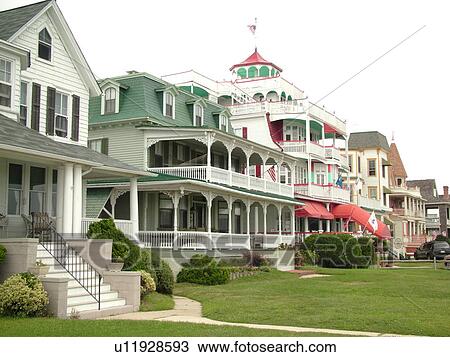 Cape May, NJ, New Jersey, beach houses View Large Photo Image Stock Image - Cape May, NJ, New Jersey, beach houses. Fotosearch