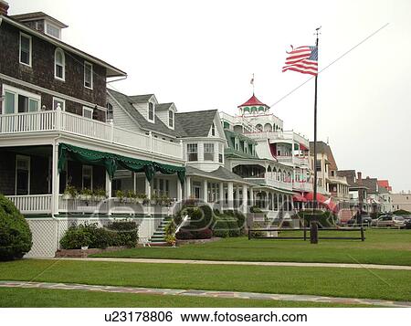 Stock Photograph -  Cape May, NJ, New Jersey, beach houses. Fotosearch