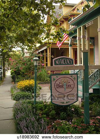 Stock Image -  Cape May, NJ, New Jersey, Historic District, The Linda Lee Country Victorian Bed & Breakfast, guest houses. Fotosearch