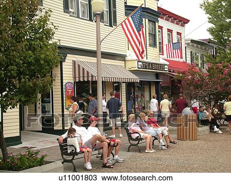 Stock Image -  Cape May, NJ, New Jersey, Washington Street Mall, shopping. Fotosearch