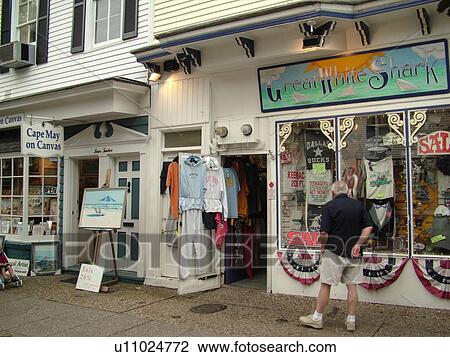 Stock Image -  Cape May, NJ, New Jersey, Washington Street Mall, shopping. Fotosearch