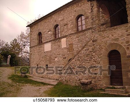 Stock Image -  Caprese Michelangelo, Tuscany, Italy, Toscana, Europe, Birthplace of Michelangelo in the small hamlet of Caprese Michelangelo.. Fotosearch