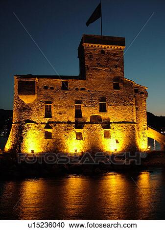 castle, Liguria, Italy, Rapallo, Riviera di Levante, Ligurian Riviera, Europe, The Castle at night on the Gulf of Tigullio (Gulfo di Tigullo) in the resort town of Rapallo along the Ligurian Sea on the Ligurian Riviera. View Large Photo Image Stock Image - castle, Liguria, Italy, Rapallo, Riviera di Levante, Ligurian Riviera, Europe, The Castle at night on the Gulf of Tigullio (Gulfo di Tigullo) in the resort town of Rapallo along the Ligurian Sea on the Ligurian Riviera.. Fotosearch