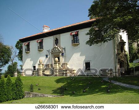Stock Image -  Centerport, NY, New York, Long Island, Vanderbilt Museum, Spanish style mansion. Fotosearch