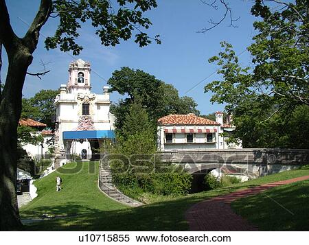 Stock Photography -  Centerport, NY, New York, Long Island, Vanderbilt Museum, Spanish style mansion. Fotosearch