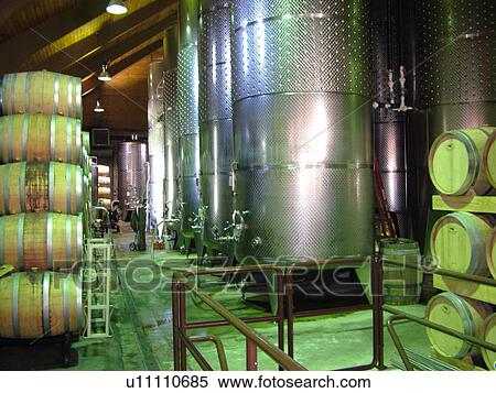 Stock Photography -  Centerport, NY, New York, Long Island, Duck Walk Vineyards, winery, interior. Fotosearch