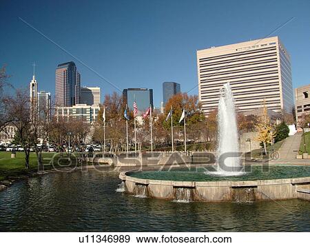 Stock Photo -  Charlotte, NC, North Carolina, downtown, Marshall Park. Fotosearch