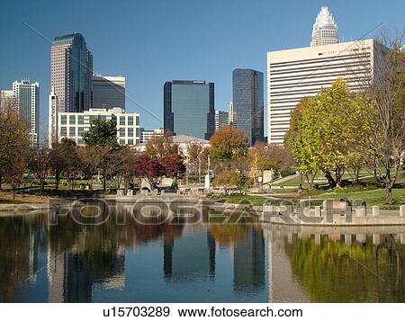 Stock Photo -  Charlotte, NC, North Carolina, downtown, Marshall Park. Fotosearch