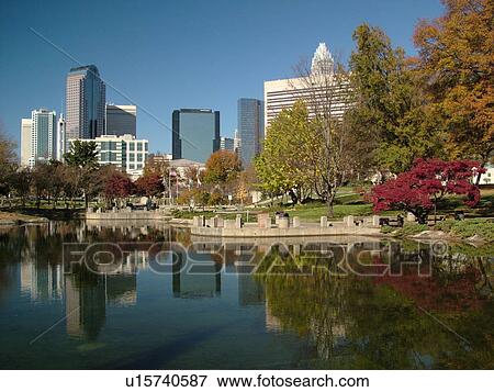 Stock Photo -  Charlotte, NC, North Carolina, downtown, Marshall Park. Fotosearch