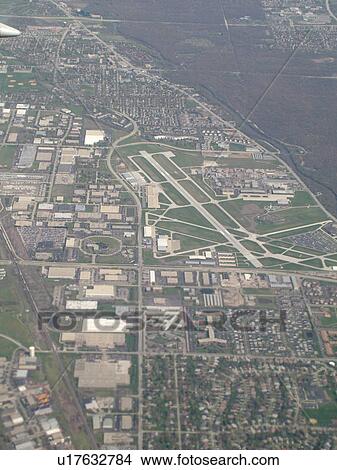Chicago, Il, Illinois, Des Plaines River, Aerial view of Pal-Waukee Airport from an airplane View Large Photo Image Picture - Chicago, Il, Illinois, Des Plaines River, Aerial view of Pal-Waukee Airport from an airplane. Fotosearch