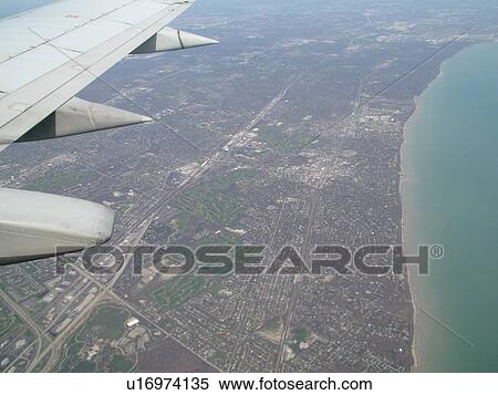 Chicago, Il, Illinois, Lake Michigan, Aerial view of Highland Park on Lake Michigan from an airplane View Large Photo Image Stock Photography - Chicago, Il, Illinois, Lake Michigan, Aerial view of Highland Park on Lake Michigan from an airplane. Fotosearch