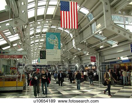 Chicago, Il, Illinois, O'Hare International airport, hub, interior, concourse View Large Photo Image Stock Photo - Chicago, Il, Illinois, O'Hare International airport, hub, interior, concourse. Fotosearch