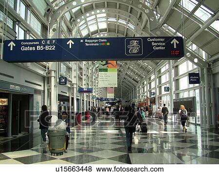 Chicago, Il, Illinois, O'Hare International airport, hub, interior, concourse View Large Photo Image Stock Photo - Chicago, Il, Illinois, O'Hare International airport, hub, interior, concourse. Fotosearch