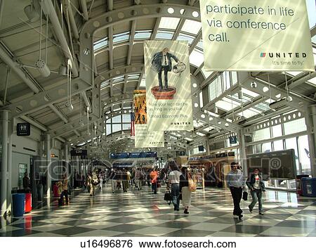 Chicago, Il, Illinois, O'Hare International airport, hub, interior, concourse View Large Photo Image Stock Photograph - Chicago, Il, Illinois, O'Hare International airport, hub, interior, concourse. Fotosearch