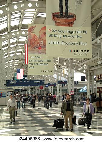 Chicago, Il, Illinois, O'Hare International airport, hub, interior, concourse View Large Photo Image Stock Photograph - Chicago, Il, Illinois, O'Hare International airport, hub, interior, concourse. Fotosearch