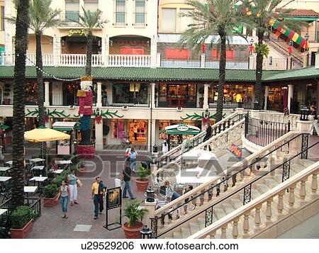 Stock Photograph -  Coconut Grove, Miami, FL, Florida, CocoWalk The Village. Fotosearch
