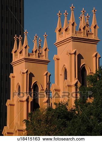 Stock Image -  Columbia, SC, South Carolina, Trinity Episcopal Cathedral, English Gothic architecture. Fotosearch