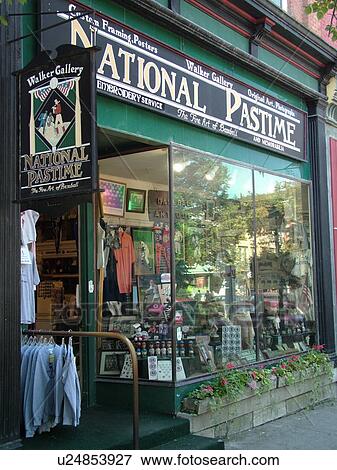 Cooperstown, NY, New York, downtown, National Pastime Store View Large Photo Image Stock Photo - Cooperstown, NY, New York, downtown, National Pastime Store. Fotosearch