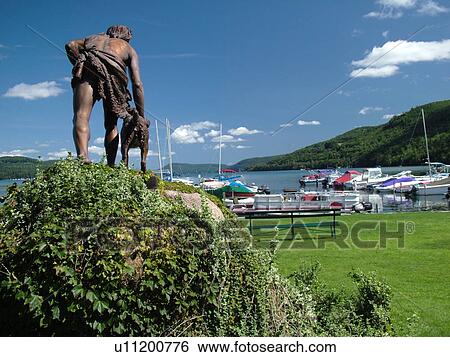 Cooperstown, NY, New York, Otsego Lake, Indian Hunter Statue View Large Photo Image Stock Photograph - Cooperstown, NY, New York, Otsego Lake, Indian Hunter Statue. Fotosearch