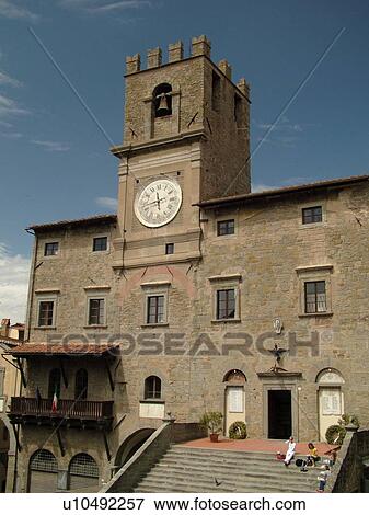 Cortona, Italy, Tuscany, Toscana, Europe, Palazzo Comunale in the hill town Cortona. View Large Photo Image Stock Photo - Cortona, Italy, Tuscany, Toscana, Europe, Palazzo Comunale in the hill town Cortona.. Fotosearch