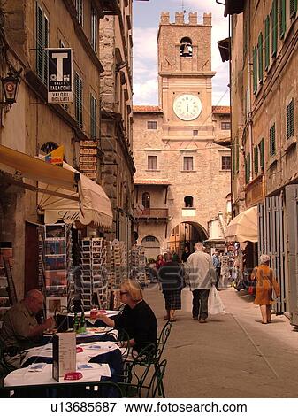Cortona, Tuscany, Italy, Toscana, Europe, Shops along a narrow street near the Palazzo Comunale in the hill town Cortona. View Large Photo Image Stock Photo - Cortona, Tuscany, Italy, Toscana, Europe, Shops along a narrow street near the Palazzo Comunale in the hill town Cortona.. Fotosearch