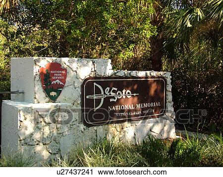 De Soto National Memorial, FL, Florida, entrance sign View Large Photo Image Stock Image - De Soto National Memorial, FL, Florida, entrance sign. Fotosearch