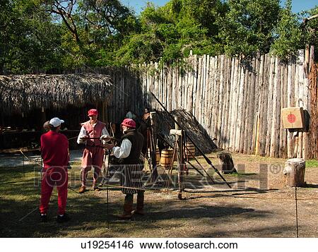Stock Photograph -  De Soto National Memorial, FL, Florida, interpreters. Fotosearch