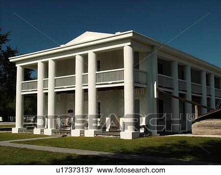 Stock Photo -  Ellenton, FL, Florida, Gamble Plantation Historic State Park and Judah P. Benjamin Confederate Memorial, Antebellum Mansion. Fotosearch