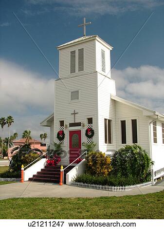 Stock Photo -  Everglades City, FL, Florida, Everglades Community Church. Fotosearch