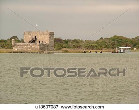 Stock Photo -  FL, Florida, Fort Matanzas National Monument, Matanzas River, fort. Fotosearch