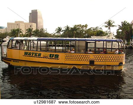 Stock Photo -  Fort Lauderdale, FL, Florida, New River, Water Bus. Fotosearch