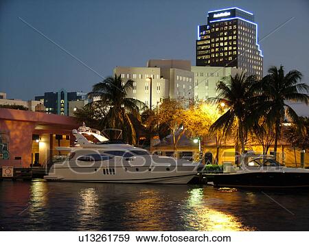 Fort Lauderdale, FL, Florida, New River, riverfront, downtown, skyline, evening View Large Photo Image Stock Photo - Fort Lauderdale, FL, Florida, New River, riverfront, downtown, skyline, evening. Fotosearch