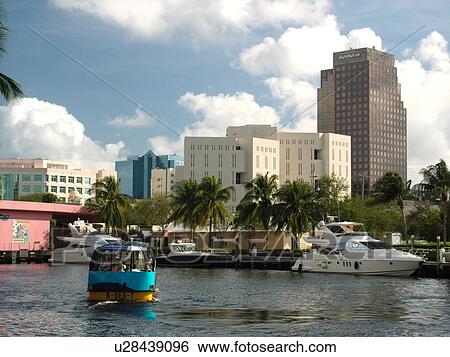Fort Lauderdale, FL, Florida, New River, downtown, skyline, Water Bus View Large Photo Image Stock Photograph - Fort Lauderdale, FL, Florida, New River, downtown, skyline, Water Bus. Fotosearch