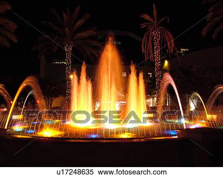 Fort Lauderdale, FL, Florida, downtown, Bubier Park, Musical Fountain, illuminated, evening View Large Photo Image Stock Photography - Fort Lauderdale, FL, Florida, downtown, Bubier Park, Musical Fountain, illuminated, evening. Fotosearch