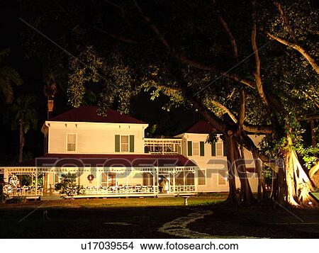 Fort Myers, FL, Florida, Edison and Ford Winter Estates, Holiday House, Thomas Edison's Winter Home, Christmas decorations, evening View Large Photo Image Picture - Fort Myers, FL, Florida, Edison and Ford Winter Estates, Holiday House, Thomas Edison's Winter Home, Christmas decorations, evening. Fotosearch