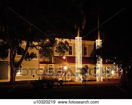 Fort Myers, FL, Florida, Edison and Ford Winter Estates, Holiday House, Guest House, Christmas decorations, evening View Large Photo Image Stock Photo - Fort Myers, FL, Florida, Edison and Ford Winter Estates, Holiday House, Guest House, Christmas decorations, evening. Fotosearch