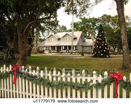 Fort Myers, FL, Florida, Edison and Ford Winter Estates, Holiday House, Henri Ford's Winter Home, Christmas decorations View Large Photo Image Stock Photo - Fort Myers, FL, Florida, Edison and Ford Winter Estates, Holiday House, Henri Ford's Winter Home, Christmas decorations. Fotosearch
