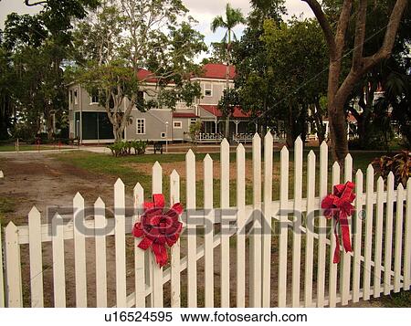 Fort Myers, FL, Florida, Edison and Ford Winter Estates, Holiday House, Guest House, Christmas decorations View Large Photo Image Stock Photography - Fort Myers, FL, Florida, Edison and Ford Winter Estates, Holiday House, Guest House, Christmas decorations. Fotosearch