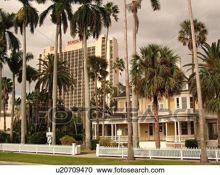 Stock Image -  Fort Myers, FL, Florida, John T. Murphy-Burroughs Home ca. 1901, Georgian Revival Style Mansion. Fotosearch