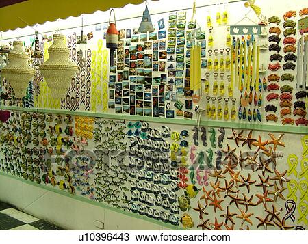 Stock Image -  Fort Myers, FL, Florida, Shell Factory, largest souvenir shop, interior, shell magnet display. Fotosearch