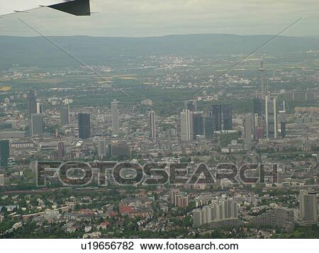 Frankfurt, Germany, Europe, Aerial view of the city of Frankfurt from an airplane. View Large Photo Image Stock Image - Frankfurt, Germany, Europe, Aerial view of the city of Frankfurt from an airplane.. Fotosearch