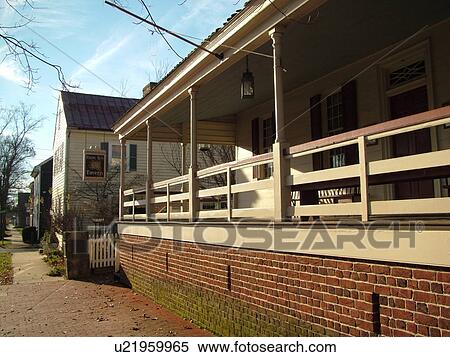 Stock Photography -  Fredericksburg, VA, Virginia, Historic Downtown, Caroline Street, Rising Sun Tavern. Fotosearch