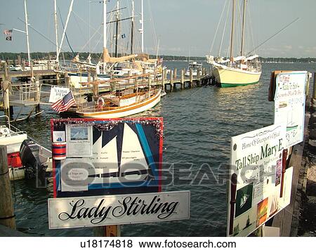 Stock Photo -  Greenport, NY, Long Island, New York, Atlantic Ocean, harbor, marina. Fotosearch