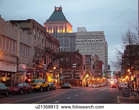 Greensboro, NC, North Carolina, Downtown, evening View Large Photo Image Stock Image - Greensboro, NC, North Carolina, Downtown, evening. Fotosearch