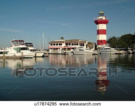 Hilton Head Island, SC, South Carolina, Harbour Town, Sea Pines, Harbour Town Yacht Basin, lighthouse, marina View Large Photo Image Stock Photography - Hilton Head Island, SC, South Carolina, Harbour Town, Sea Pines, Harbour Town Yacht Basin, lighthouse, marina. Fotosearch