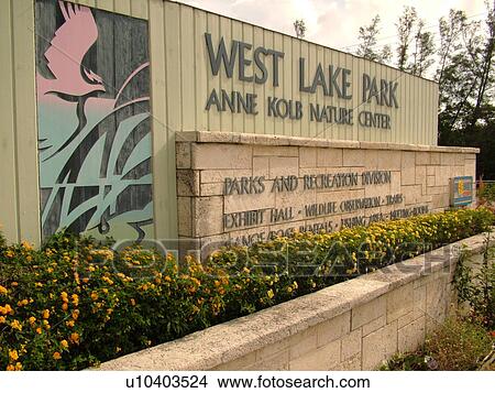 Picture -  Hollywood, FL, Florida, West Lake Park, entrance, Anne Kolb Nature Center. Fotosearch