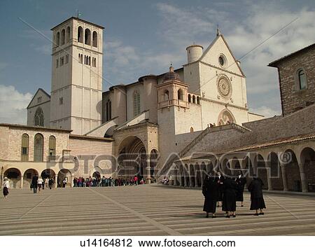 Italy, Assisi, Umbria, Europe, Basilica di San Francesco (Basilica of St. Francis of Assisi) and the Sacro Convento in the Piazza inf. re di San Francesco in the medieval hill town of Assisi. View Large Photo Image Stock Image - Italy, Assisi, Umbria, Europe, Basilica di San Francesco (Basilica of St. Francis of Assisi) and the Sacro Convento in the Piazza inf. re di San Francesco in the medieval hill town of Assisi.. Fotosearch