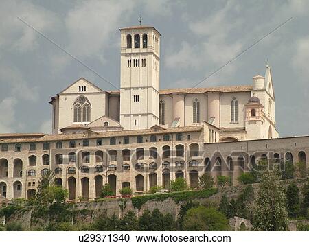 Italy, Assisi, Umbria, Europe, Basilica di San Francesco (Basilica of St. Francis of Assisi) and the Sacro Convento on the slopes of Monte Subasio in the medieval hill town of Assisi. View Large Photo Image Stock Image - Italy, Assisi, Umbria, Europe, Basilica di San Francesco (Basilica of St. Francis of Assisi) and the Sacro Convento on the slopes of Monte Subasio in the medieval hill town of Assisi.. Fotosearch